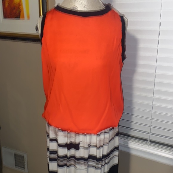 Red Gathered Waist Maxi Dress - 46 NWT - Picture 2 of 9